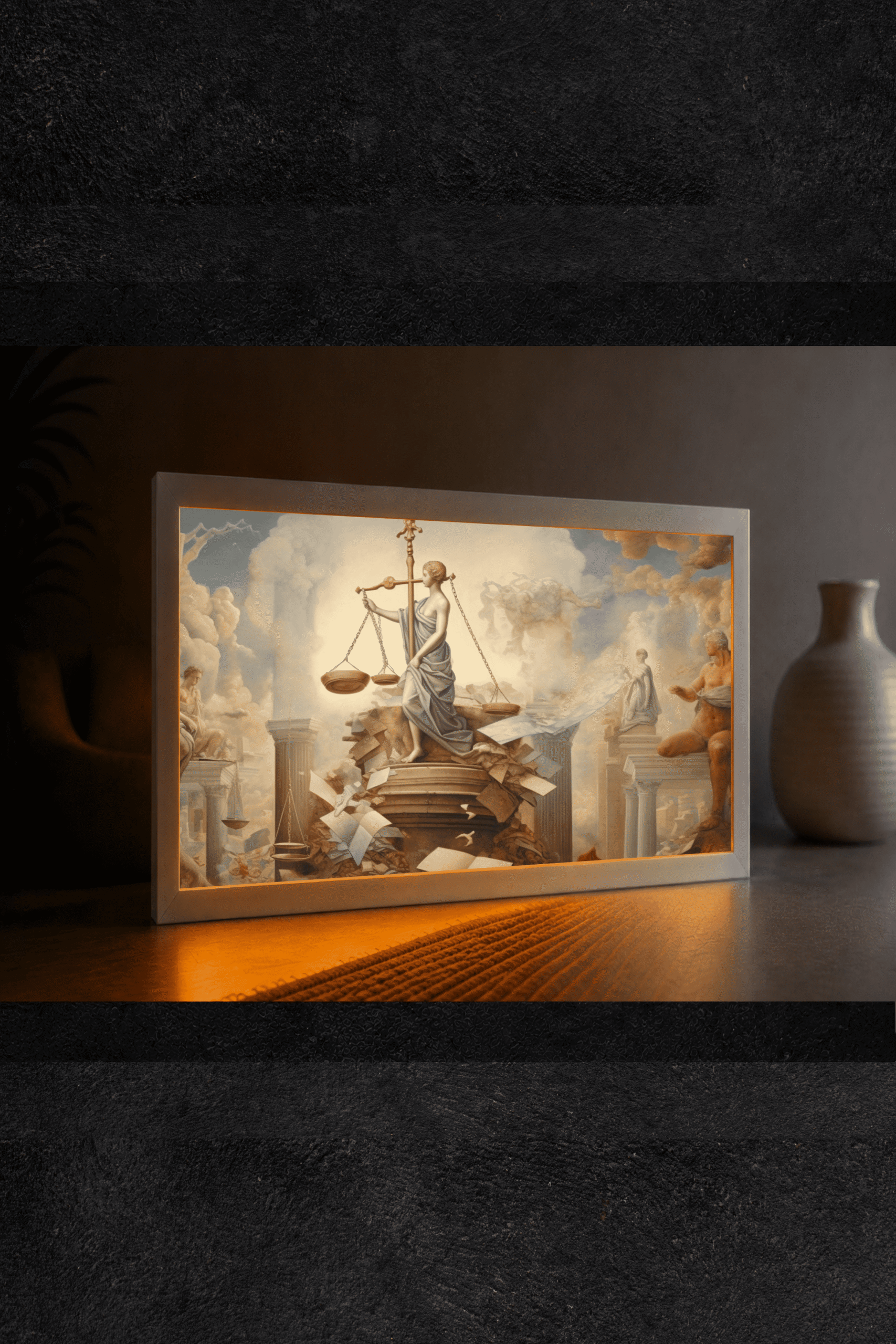 Hukukun Gücü LED Işıklı Tablo – Dekoratif Masa & Gece Lambası - Görsel 2