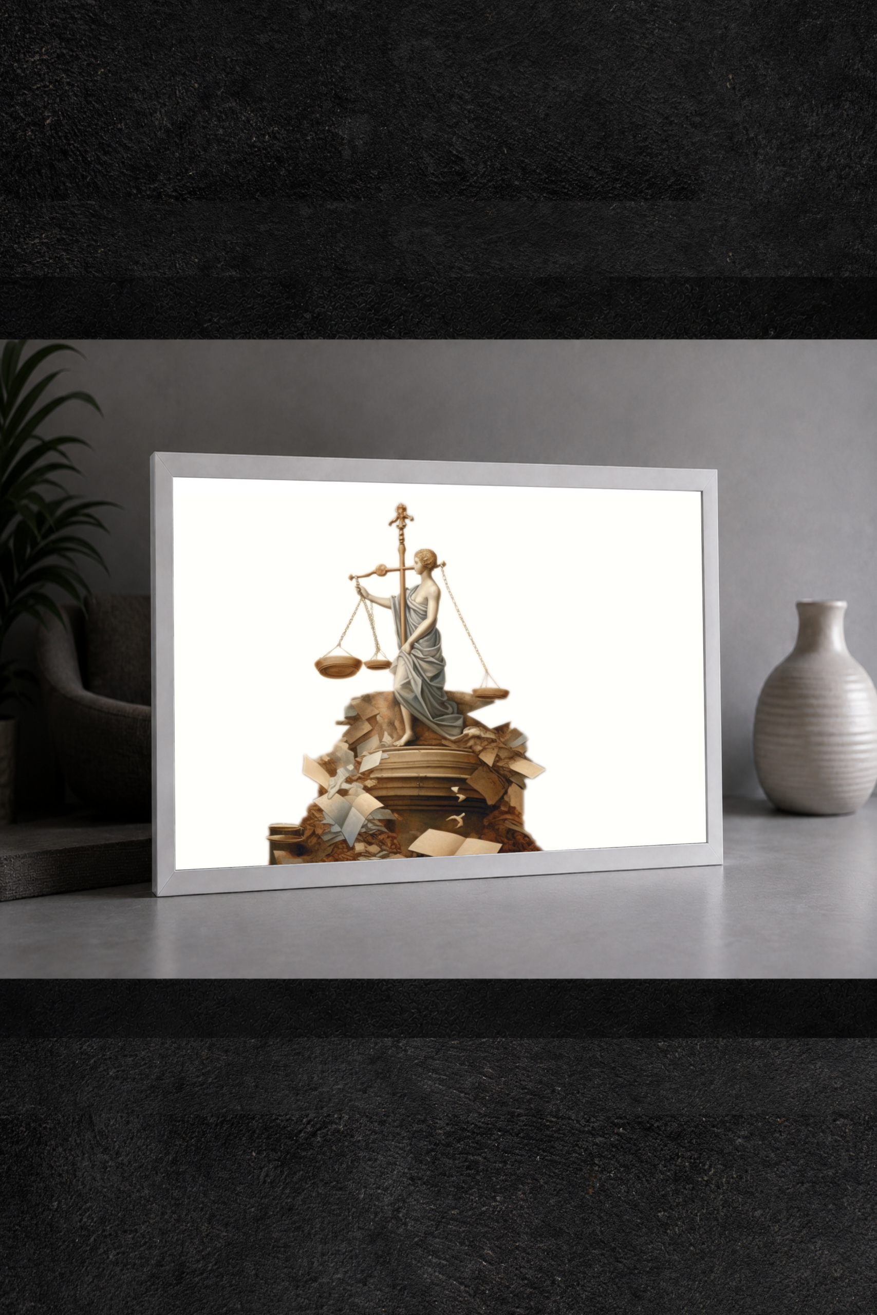 Hukukun Gücü LED Işıklı Tablo – Dekoratif Masa & Gece Lambası - Görsel 3