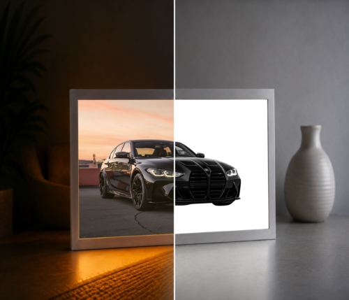 Gün Batımında BMW M3 LED Işıklı Tablo – Dekoratif Masa & Gece Lambası
