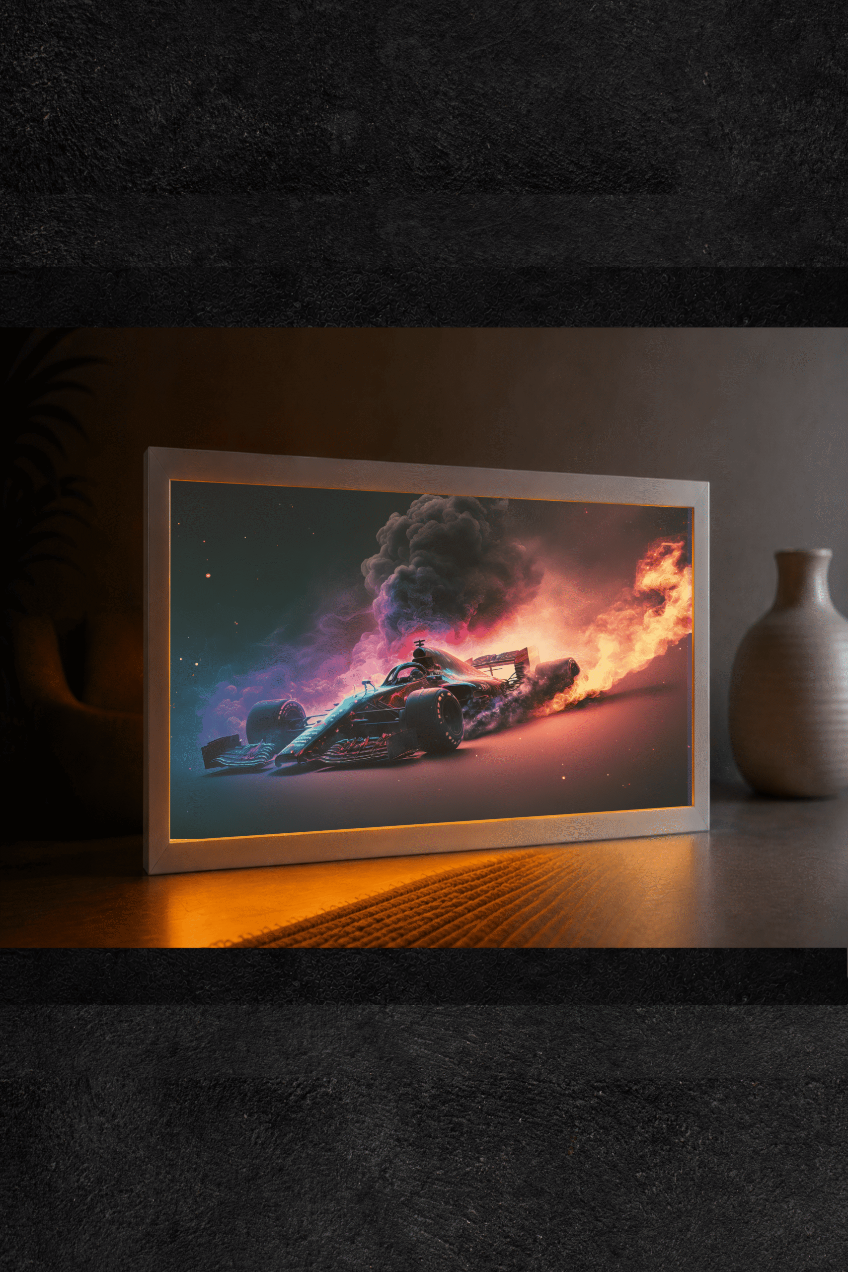 Ateş Hattı Formula 1 LED Işıklı Tablo – Dekoratif Masa & Gece Lambası - Görsel 2