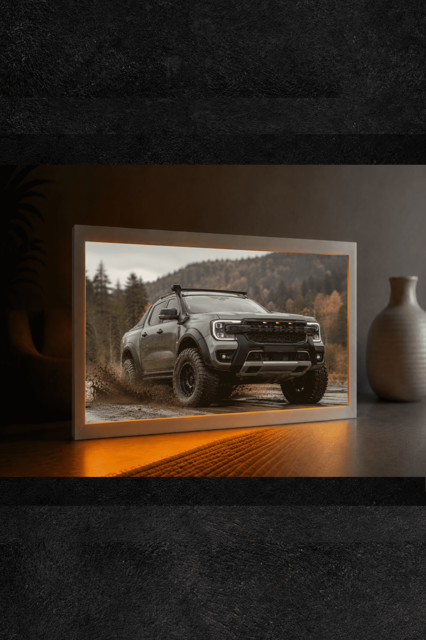 Ford Ranger 4x4 Off Road LED Işıklı Tablo – Dekoratif Masa & Gece Lambası - Görsel 2