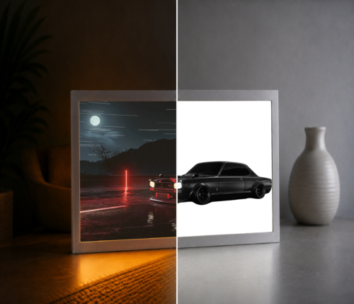Classic Skyline Neon Moon LED Işıklı Tablo – Dekoratif Masa & Gece Lambası