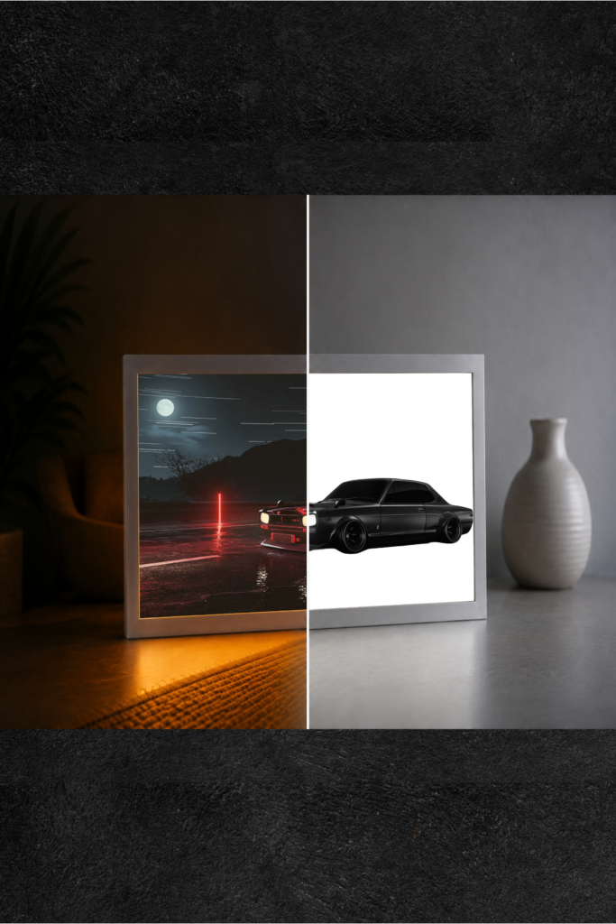 Classic Skyline Neon Moon LED Işıklı Tablo – Dekoratif Masa & Gece Lambası