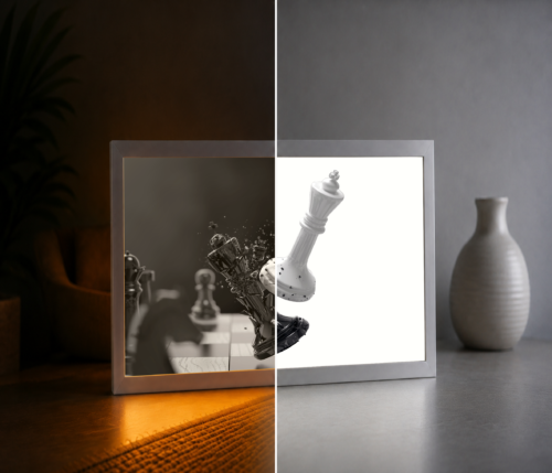 Satranç Şah Mat LED Işıklı Tablo – Dekoratif Masa & Gece Lambası